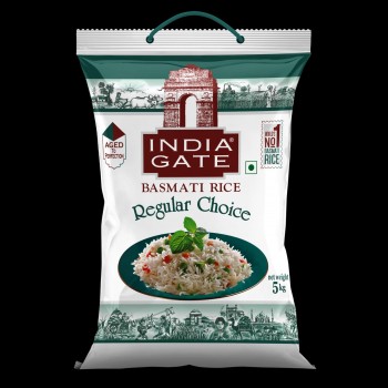 INDIA GATE  WORLD'S BASMATI RICE  BASMATI RICE  Regular Choice - 5kg